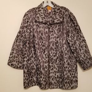 Ruby Rd. Shades Of Gray Front Zip Jacket Size 18